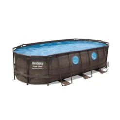 549 X 274 X 122 Cm Bestway Power Steel Swim Vista Rotin Ovale Piscine Ensemble