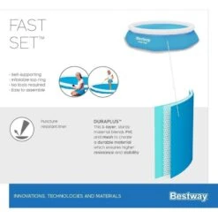 Bestway - Fast Set - Piscine Gonflable - 305x66 Cm - Ronde 13 Bestway - Fast Set - Piscine Gonflable - 305x66 Cm - Ronde -Bestway bestway fast set piscine gonflable 305x66 cm ronde 6
