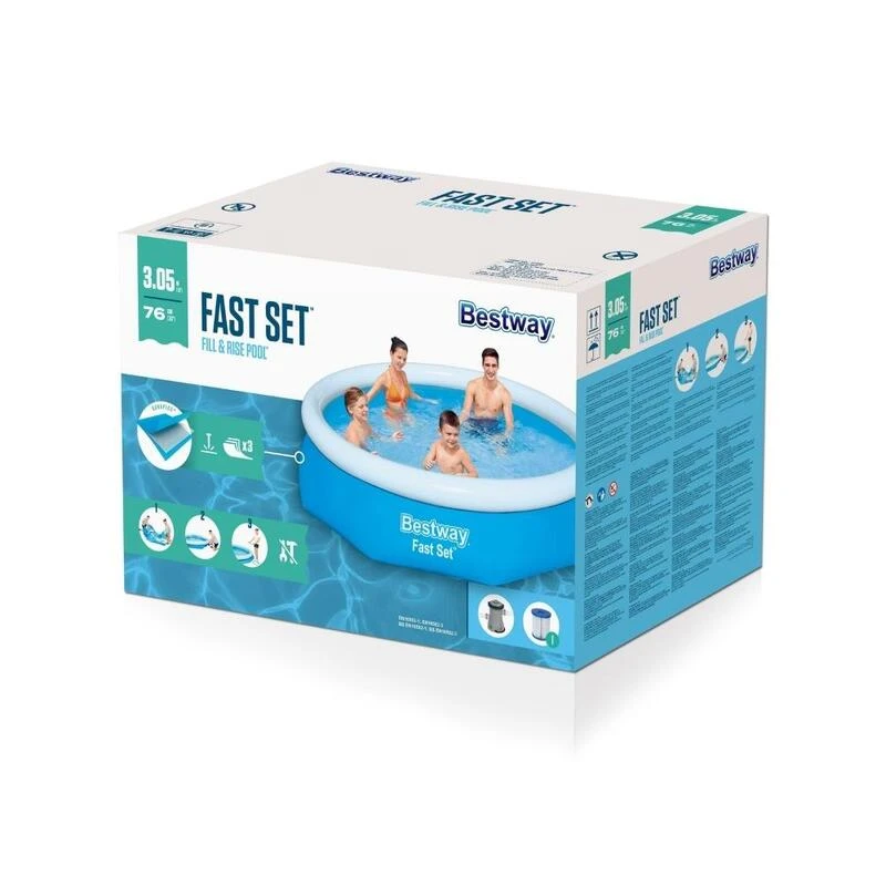 Bestway - Fast Set - Piscine Gonflable - 305x76 Cm - Ronde 4 Bestway - Fast Set - Piscine Gonflable - 305x76 Cm - Ronde – Image 4