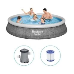 Bestway - Fast Set - Piscine Gonflable - 396x84 Cm - Ronde