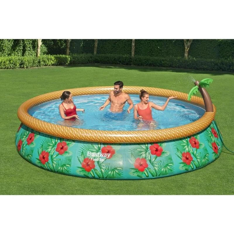 Bestway - Fast Set - Piscine Gonflable - 457x84 Cm - Impression Du Paradis 2 Bestway - Fast Set - Piscine Gonflable - 457x84 Cm - Impression Du Paradis – Image 2
