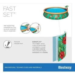 Bestway - Fast Set - Piscine Gonflable - 457x84 Cm - Impression Du Paradis 13 Bestway - Fast Set - Piscine Gonflable - 457x84 Cm - Impression Du Paradis -Bestway bestway fast set piscine gonflable 457x84 cm impression du paradis 6