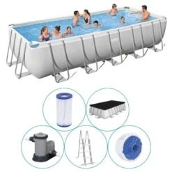Bestway - Power Steel - Piscine Tubulaire - 640x274x132 Cm - Rectangulaire