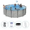 Bestway - Steel Pro MAX - Piscine Tubulaire - 427x122 Cm - Imprimé Pierre