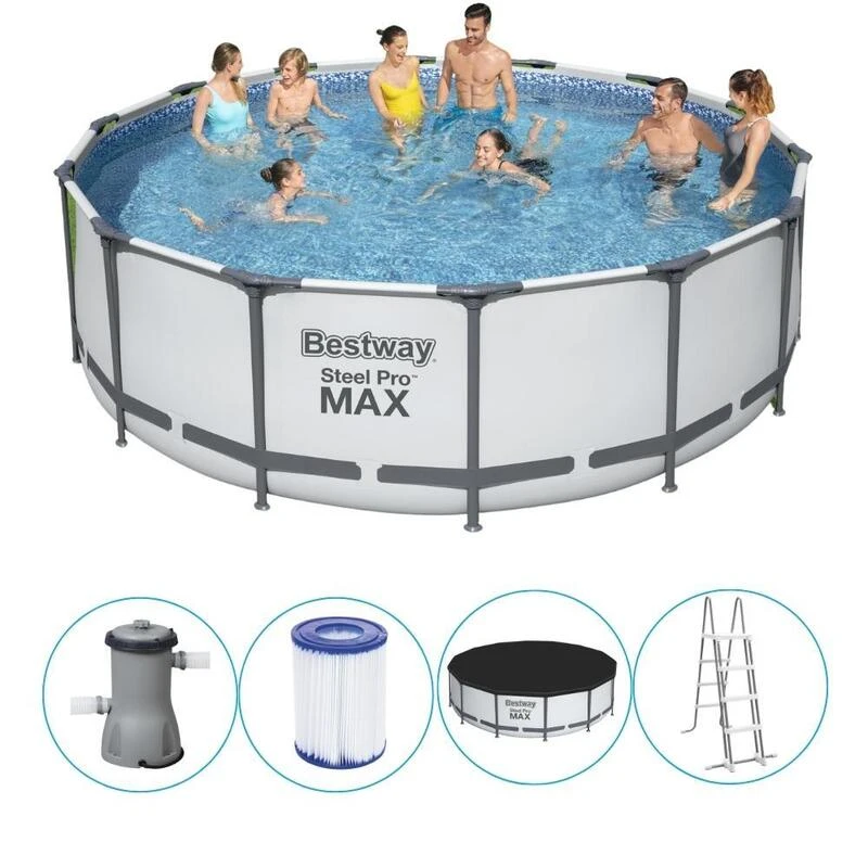 Bestway - Steel Pro MAX - Piscine Tubulaire - 427x122 Cm - Ronde 1 Bestway - Steel Pro MAX - Piscine Tubulaire - 427x122 Cm - Ronde