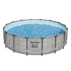 Bestway - Steel Pro MAX - Piscine Tubulaire - 488x122 Cm - Imprimé Pierre -Bestway bestway steel pro max piscine tubulaire 488x122 cm imprime pierre 2