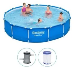 Bestway - Steel Pro - Piscine Tubulaire - 396x84 Cm - Ronde