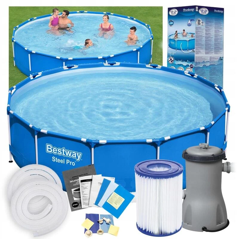 Piscine Bestway STEEL PRO FRAME POOL Ronde Ø396x76cm 2 Piscine Bestway STEEL PRO FRAME POOL Ronde Ø396x76cm – Image 2