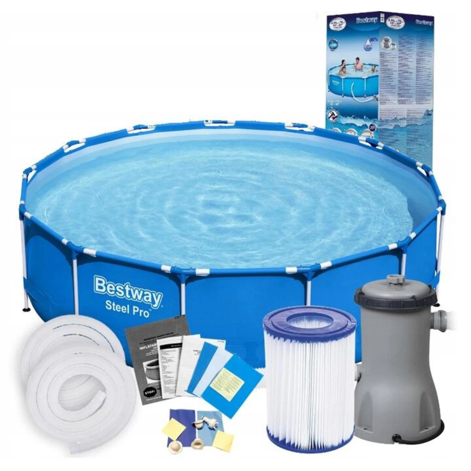 Piscine Bestway STEEL PRO FRAME POOL Ronde Ø396x76cm 1 Piscine Bestway STEEL PRO FRAME POOL Ronde Ø396x76cm