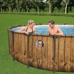 Bestway Piscine Hors Sol Hublots Intégrés 4,8mx1,22m Couleur Boislsweeek -Bestway piscine hors sol hublots integres 48mx122m couleur boislsweeek 3