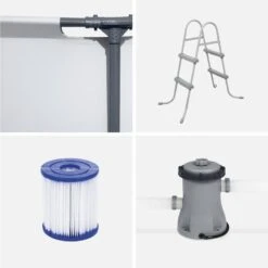 Bestway Piscine Tubulaire 3,6m Avec Pompe + Échelle | Sweeek -Bestway piscine tubulaire 36m avec pompe echelle sweeek 3