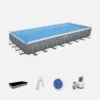 Bestway Piscine Tubulaire - Ambre - 10x5m Grise, Pompe De Filtration, Bâche De