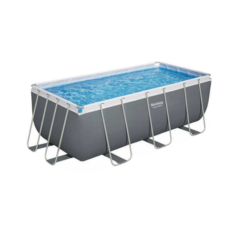 Bestway Piscine Tubulaire Hors Sol Vostok Gris Foncé , Rectangulaire 4x2m Avec 2 Bestway Piscine Tubulaire Hors Sol Vostok Gris Foncé , Rectangulaire 4x2m Avec – Image 2