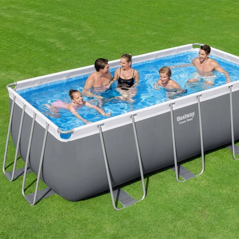 Bestway Piscine Tubulaire Hors Sol Vostok Gris Foncé , Rectangulaire 4x2m Avec 3 Bestway Piscine Tubulaire Hors Sol Vostok Gris Foncé , Rectangulaire 4x2m Avec – Image 3