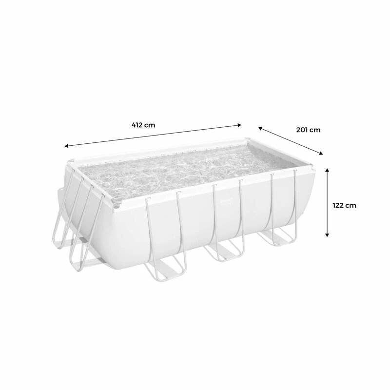 Bestway Piscine Tubulaire Hors Sol Vostok Gris Foncé , Rectangulaire 4x2m Avec 5 Bestway Piscine Tubulaire Hors Sol Vostok Gris Foncé , Rectangulaire 4x2m Avec – Image 5