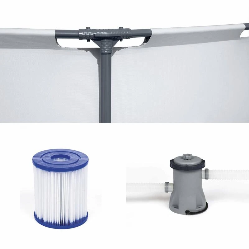 Bestway Piscine Tubulaire - Opalite Blanche - Piscine Ronde 3,6m Avec Pompe De 4 Bestway Piscine Tubulaire - Opalite Blanche - Piscine Ronde 3,6m Avec Pompe De – Image 4