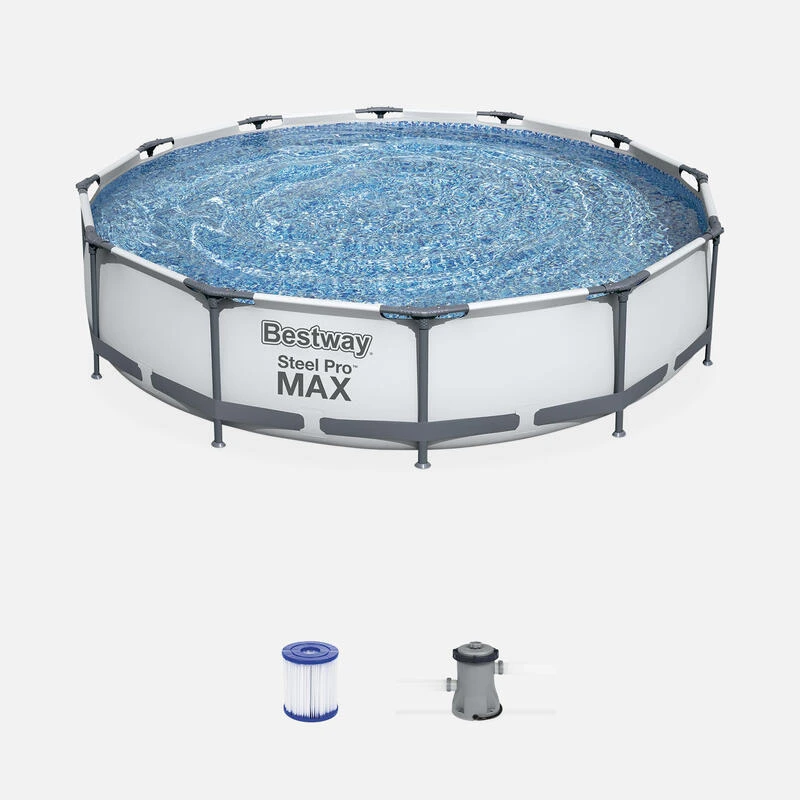 Bestway Piscine Tubulaire - Opalite Blanche - Piscine Ronde 3,6m Avec Pompe De 1 Bestway Piscine Tubulaire - Opalite Blanche - Piscine Ronde 3,6m Avec Pompe De