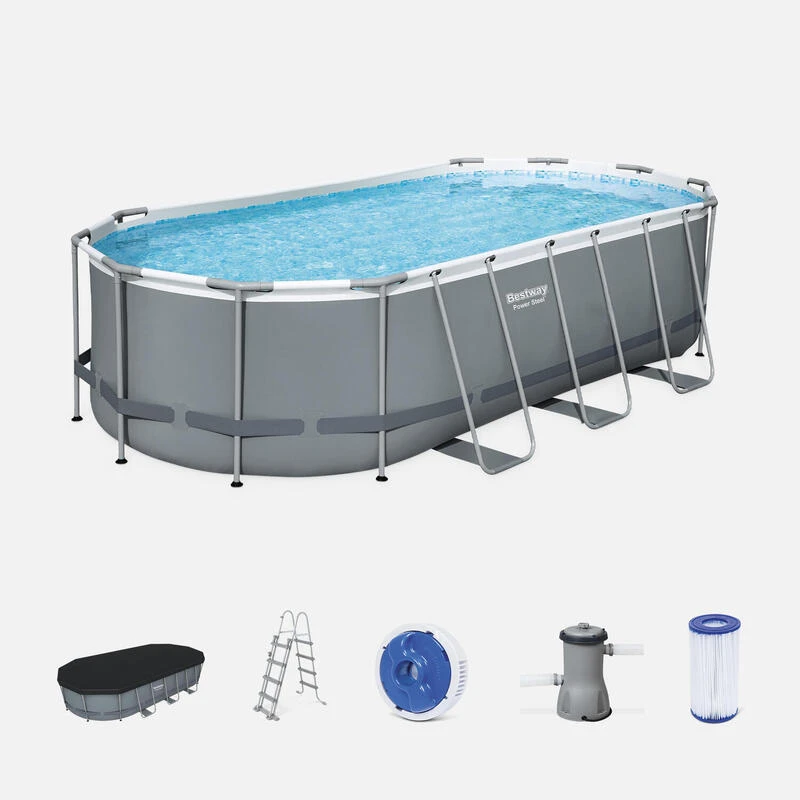 Bestway Piscine Tubulaire Ovale 5x3m Et Accessoires | Sweeek 1 Bestway Piscine Tubulaire Ovale 5x3m Et Accessoires | Sweeek