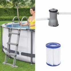 Bestway Piscine Tubulaire - Peridot 14,5m² Piscine Ronde 4,3m Avec Pompe De -Bestway piscine tubulaire peridot 145m piscine ronde 43m avec pompe de 3